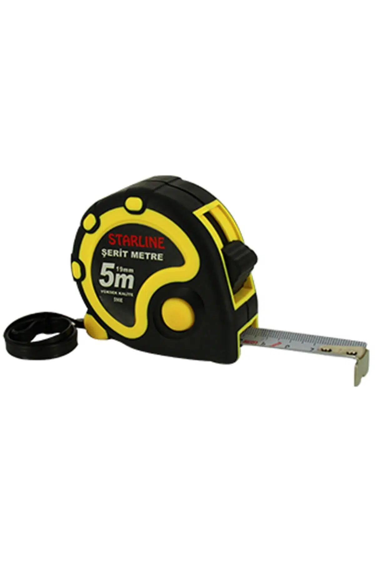 590E Şerit Metre 5 Mt X 19 Mm Sarı Siyah Renk Kombinasyonlu Kaliteli