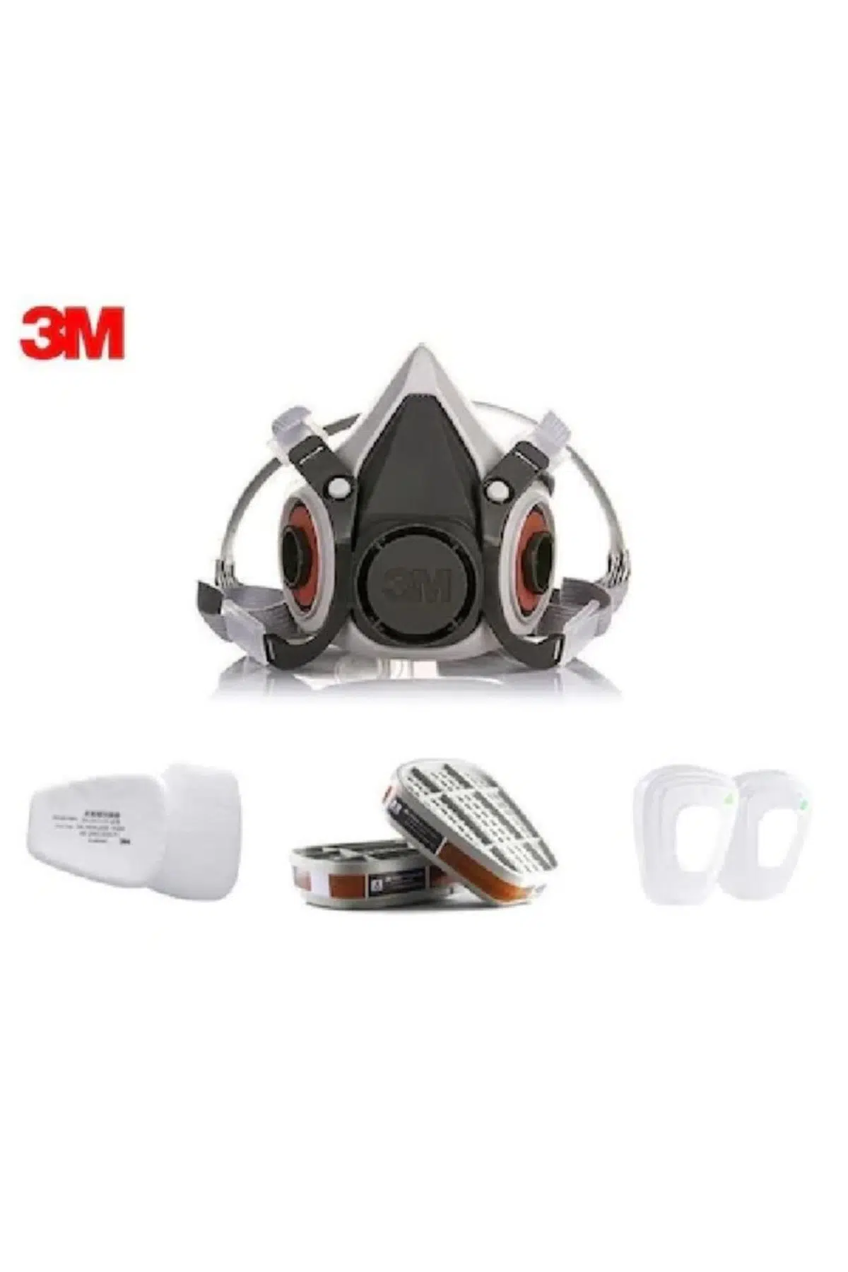 6200 Yarım Yüz Maskesi + 6059 Abek Filtre + 5925 P2 Filtre +k501 Kapak