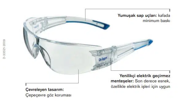 DRAGER 8330 ŞEFFAF GÖZLÜK ANTİFOG